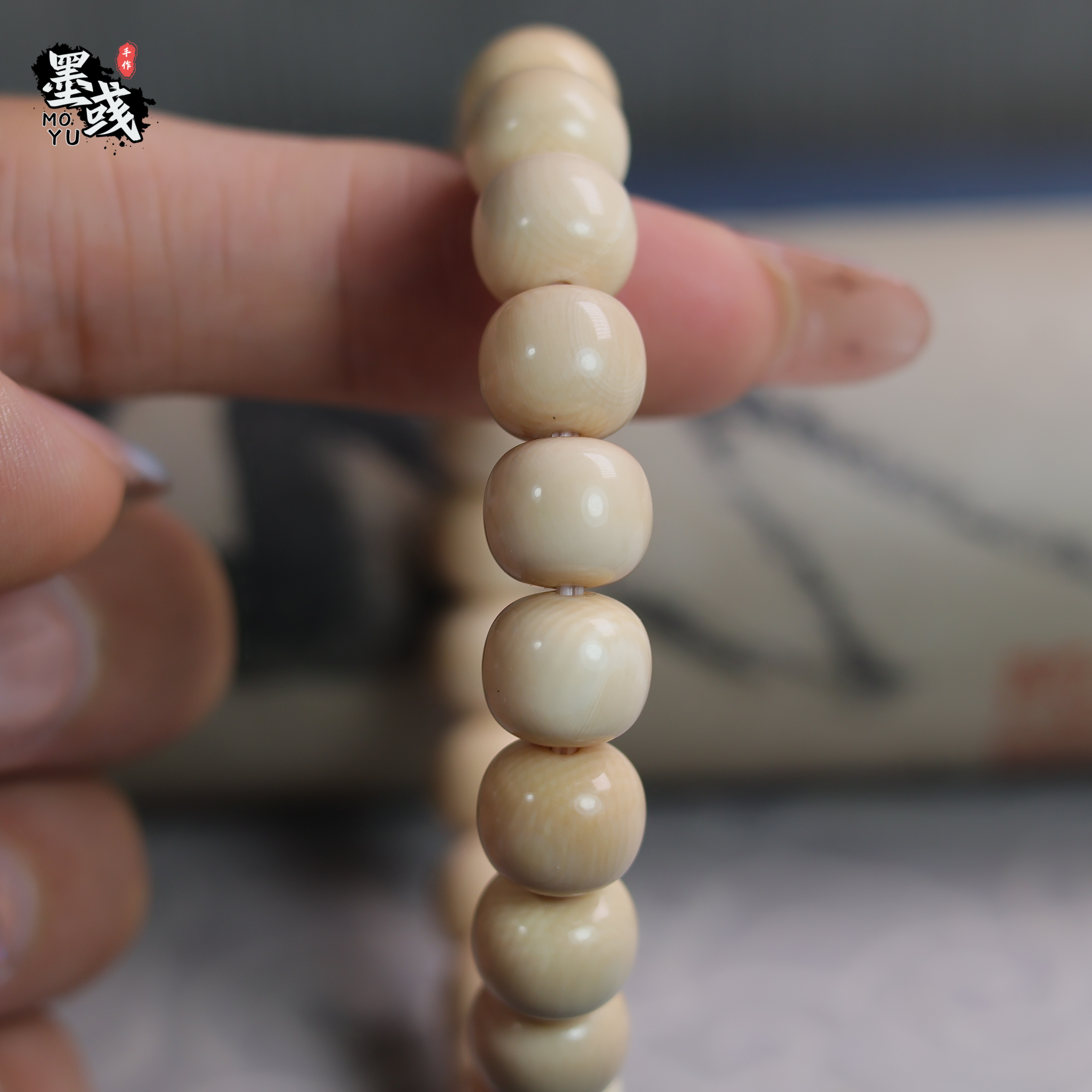 D604天然猛犸冰咖老型单圈手串手链