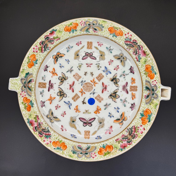 岳刚甄选- 粉彩富贵纹暖盘（不支持退换货请谨慎购买）