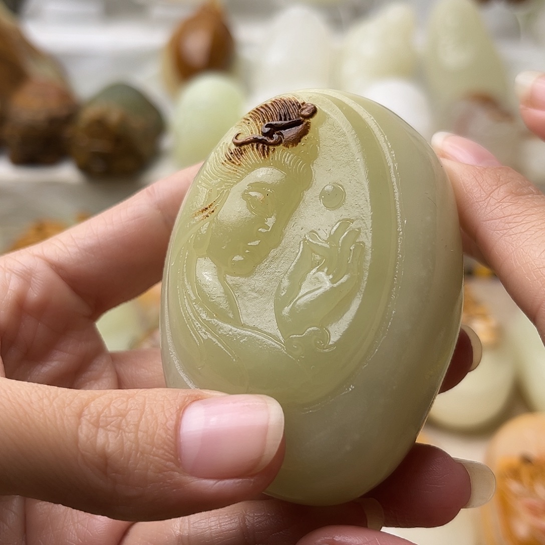 石材古青石不退换观音