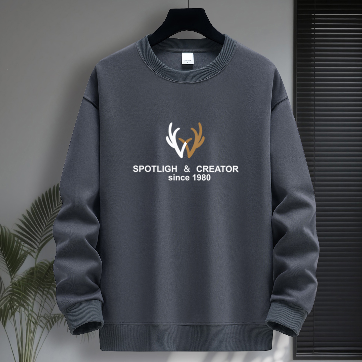 高品质复合棉男士宽松春秋休闲外套圆领卫衣大码套头休闲外套长袖