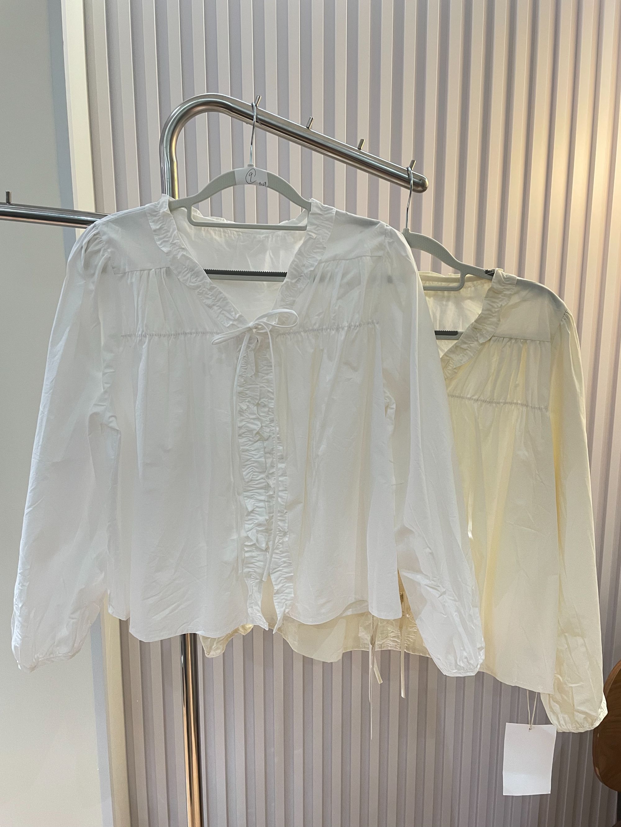 【俐心2】女士小清新款百搭花边甜美时尚长袖衬衫-可9