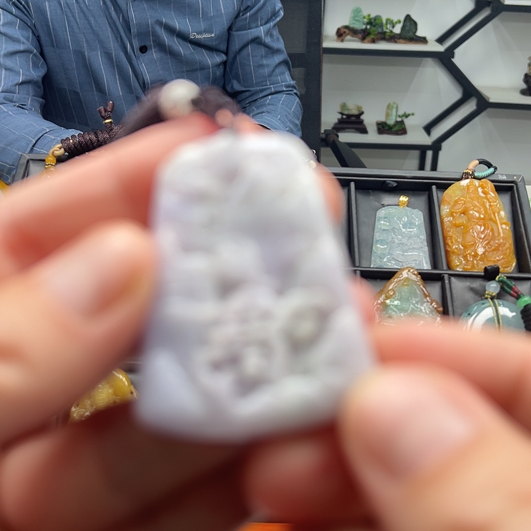 定制翡翠未镶嵌天然缅甸a过翡翠山水