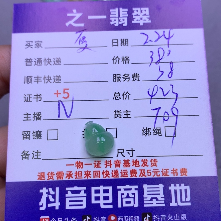 翡翠颈饰未镶嵌夏***儿