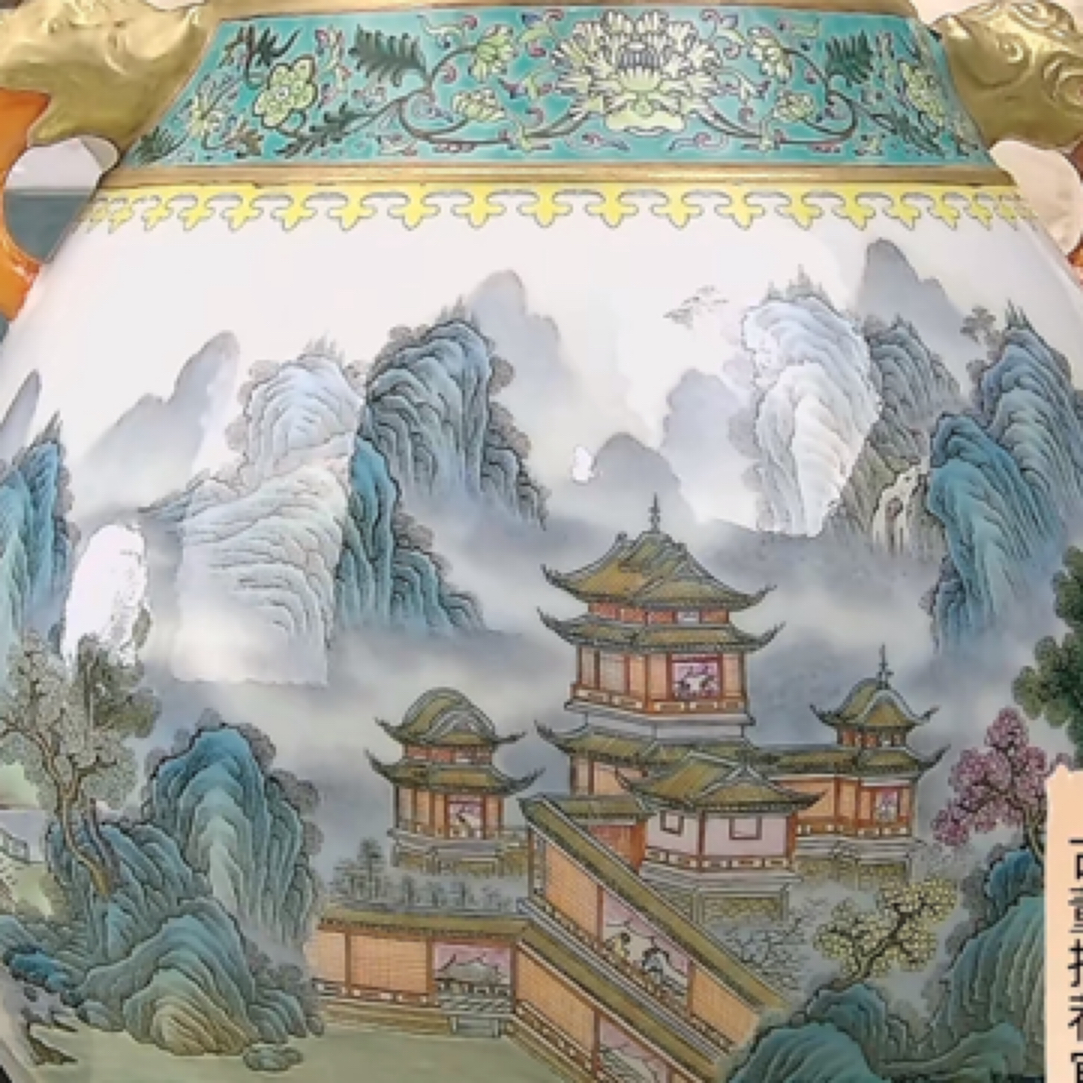 古玩/收藏清.珐琅彩双耳尊