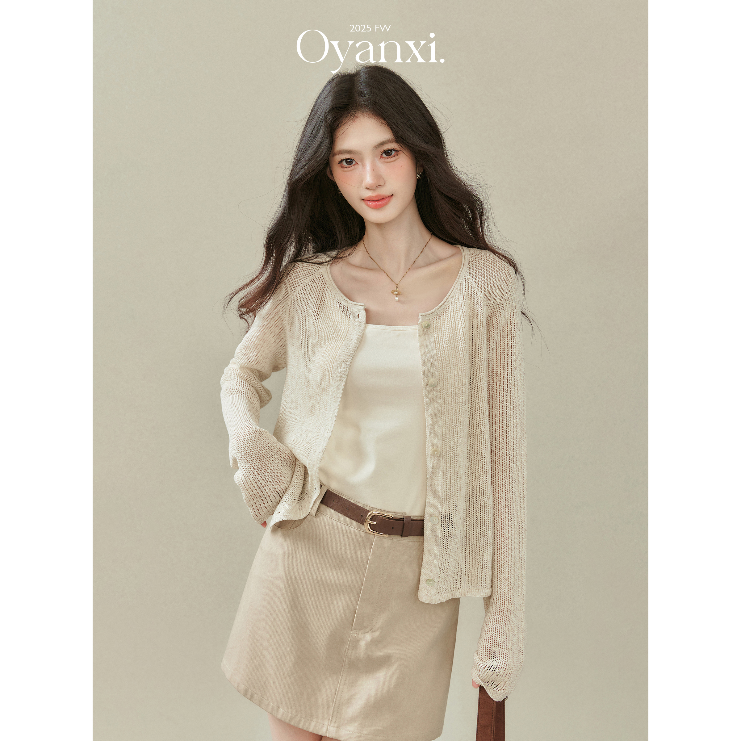 【清清】欧阳喜《捕梦网》镂空针织开衫女夏季薄款针织衫宽松外搭长袖