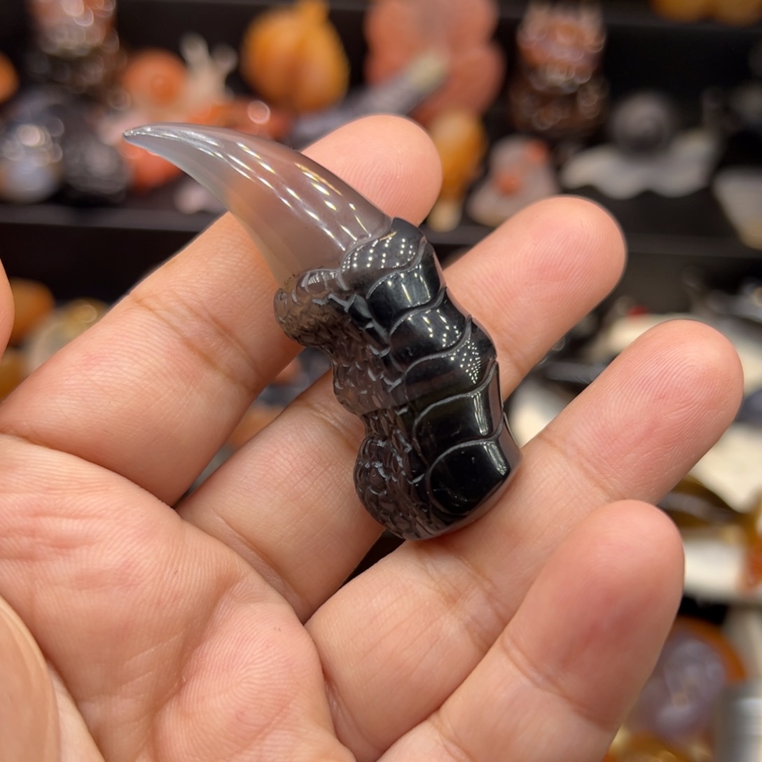 竹***菜玛瑙/玉髓未镶嵌手玩摆件