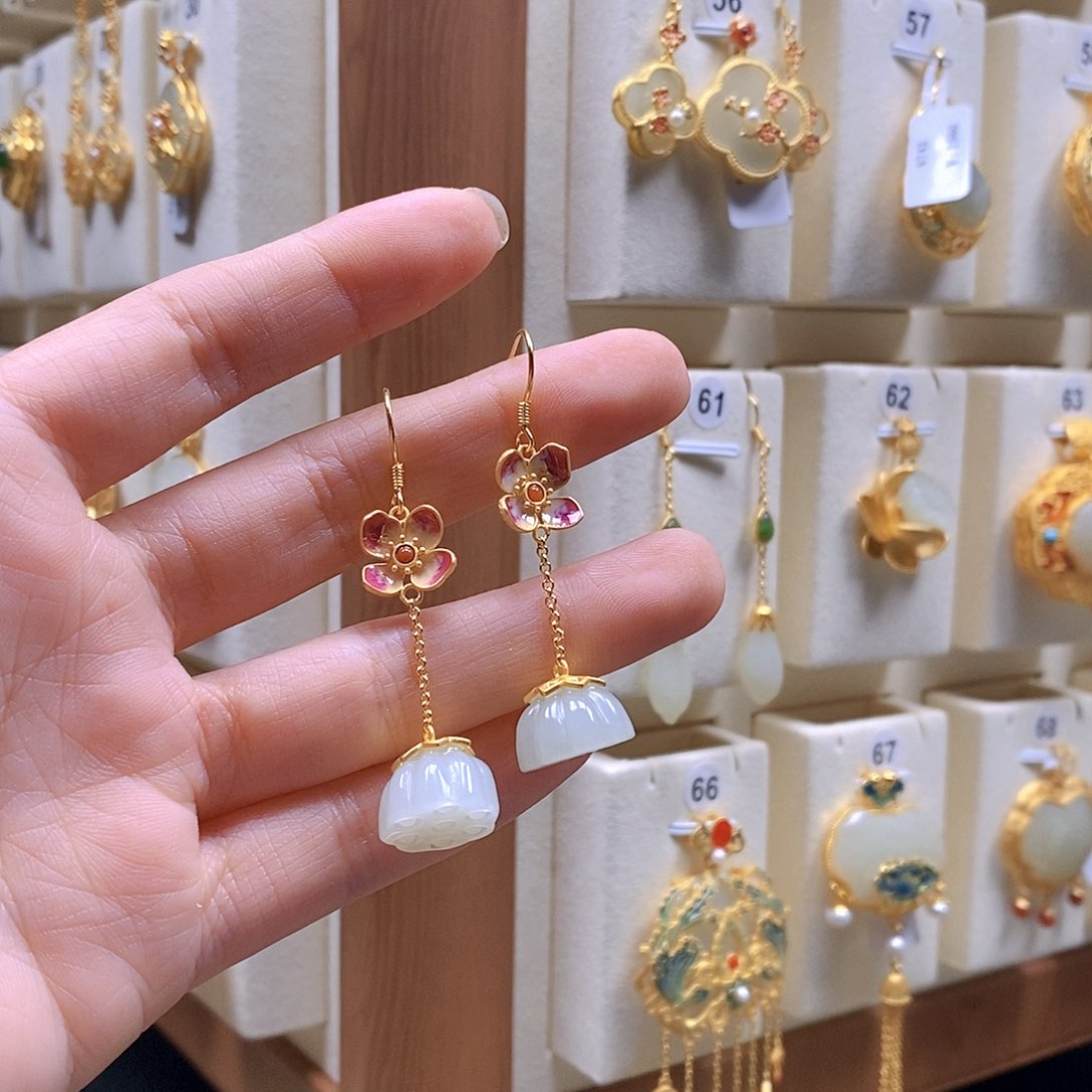 和田玉颈饰银S925镶嵌