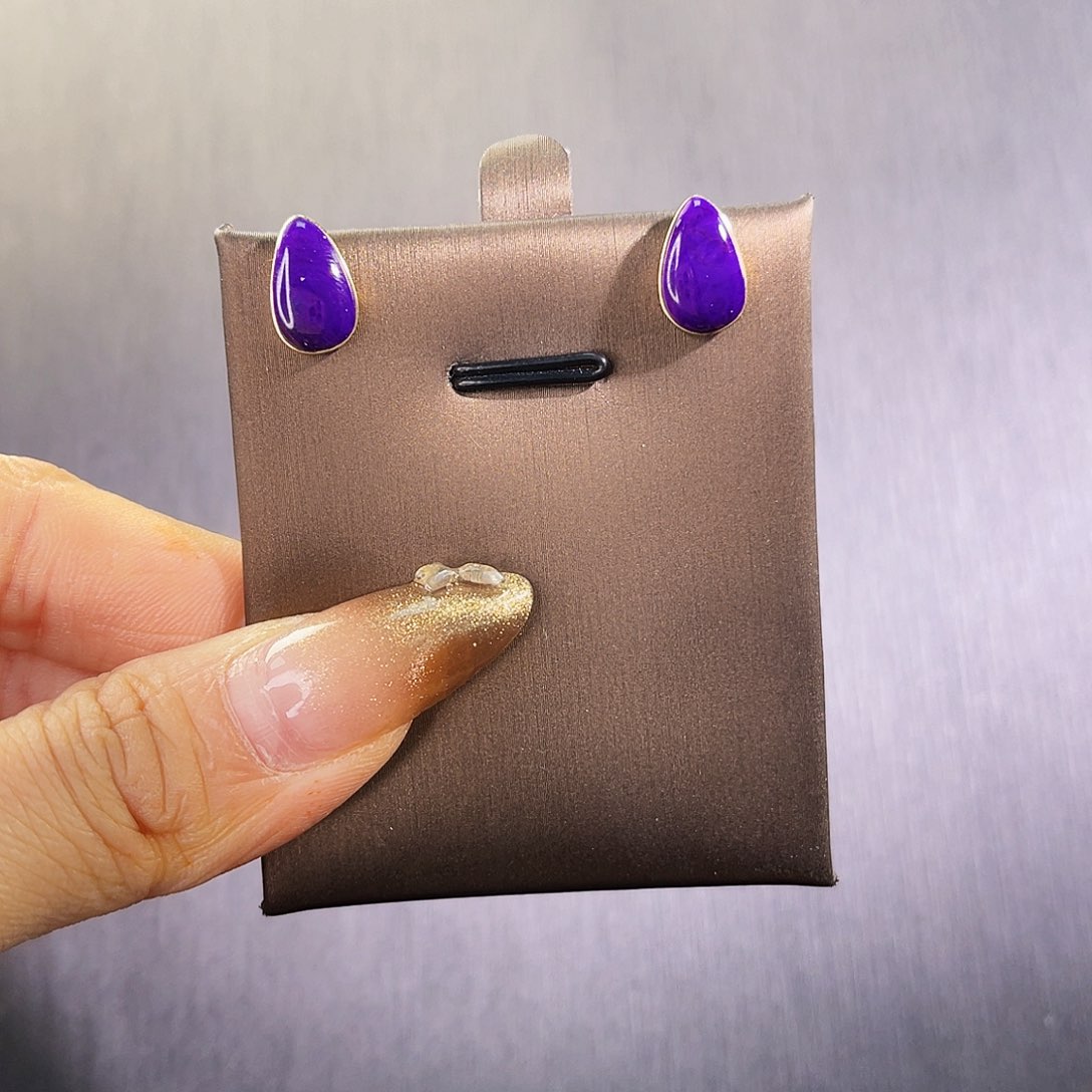 苏纪石（舒俱来）耳钉18K金镶嵌