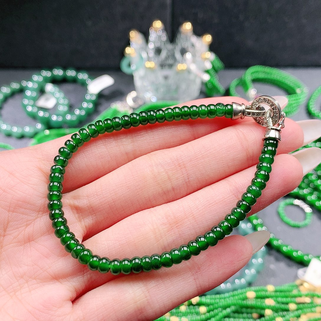 b***e翡翠未镶嵌手链手链