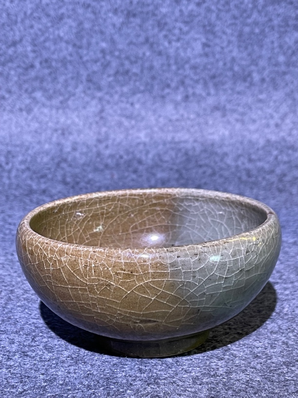 官窑老窑瓷自然双色变幻双龙头碗