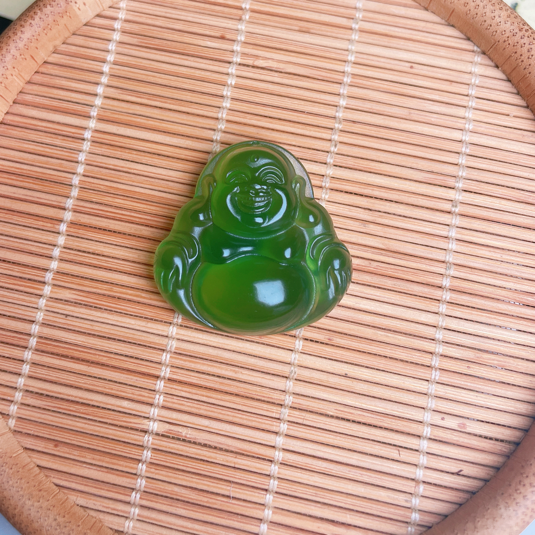 极品冰种泰山玉弥勒佛，此玉料开出几率很小，请认准正品源头
