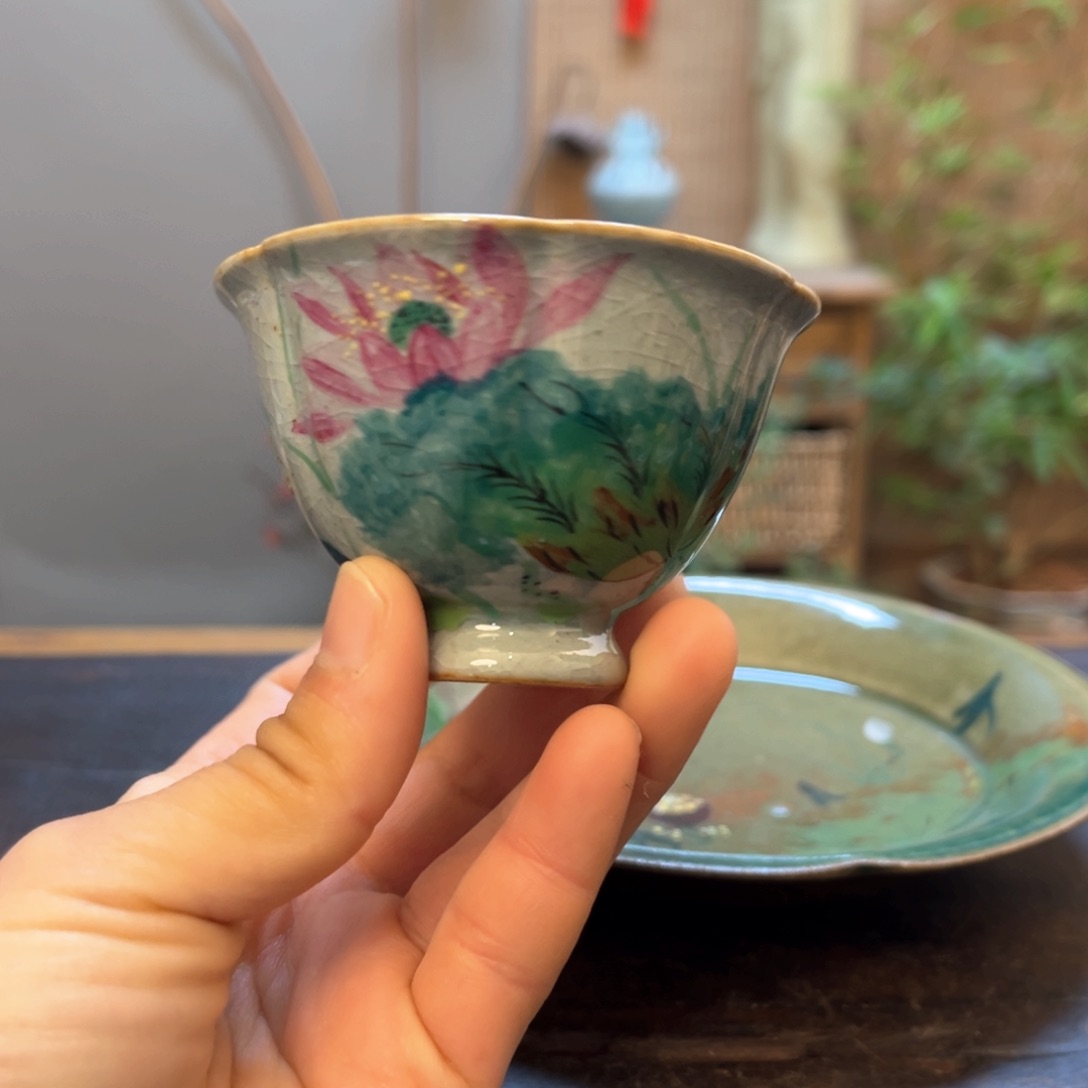 杯景德镇柴烧手绘陶瓷