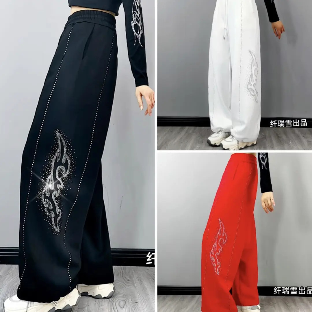 升级空气层双层棉新品秋冬加厚时尚闪钻复合棉小弯刀休闲裤K911