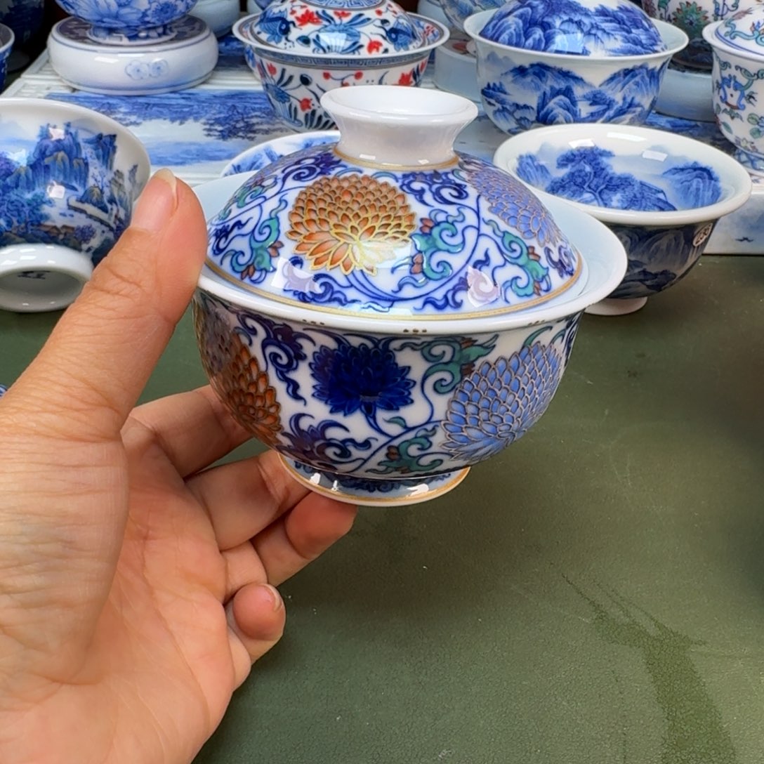 陶景德镇纯手绘茶具圆圆259