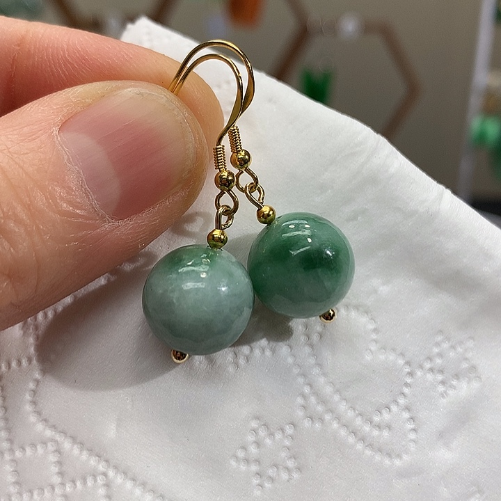 翡翠未镶嵌耳饰天然翡翠