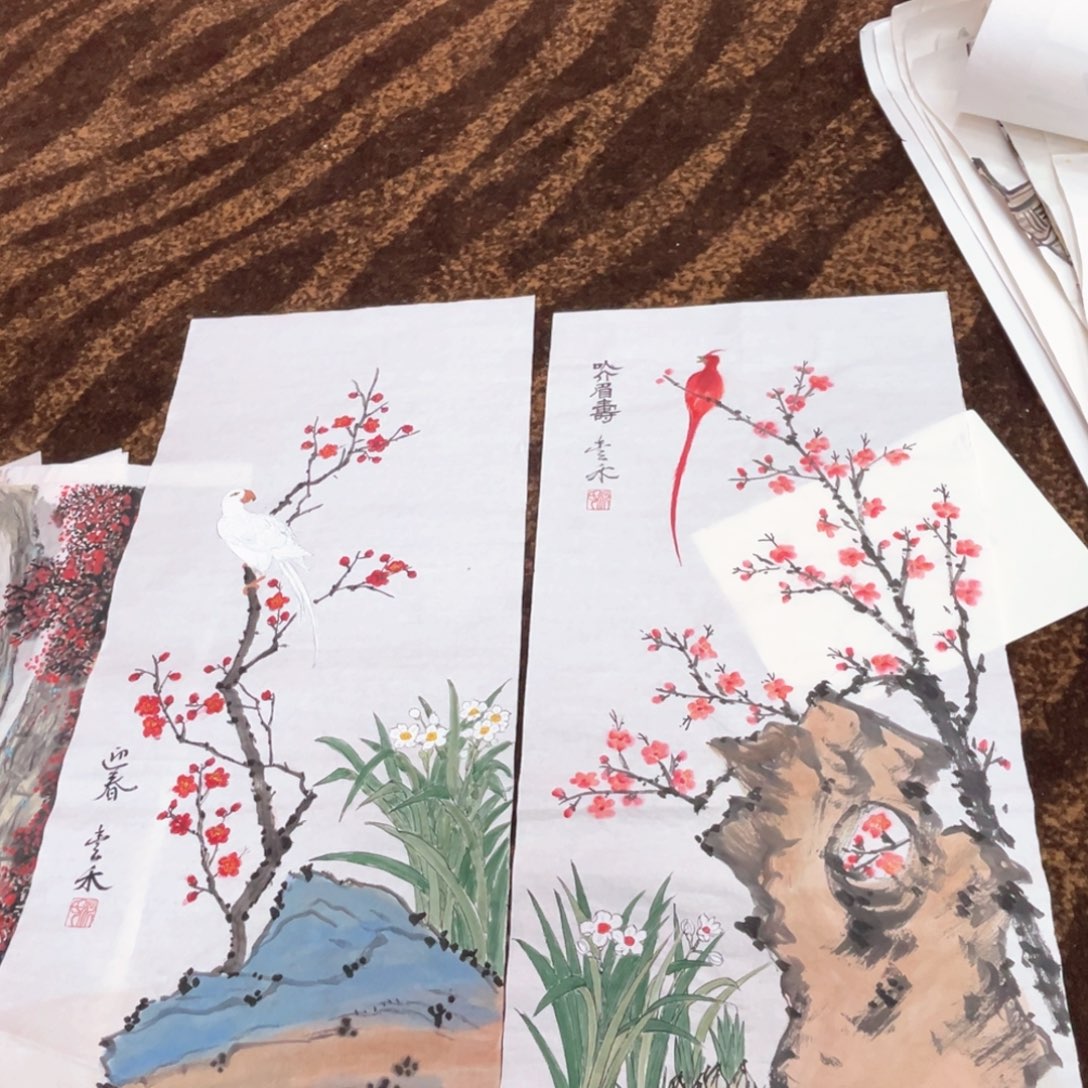 国画姚贵老师四尺四开两张