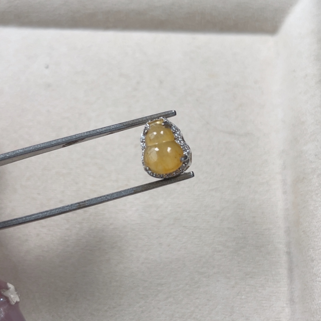 翡翠吊坠(不含链)银S925镶嵌25588