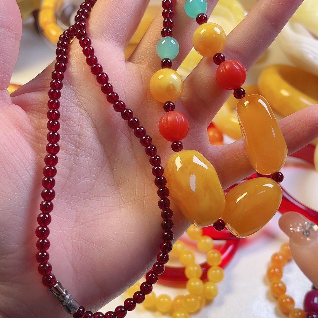 蜜蜡颈饰未镶嵌项链