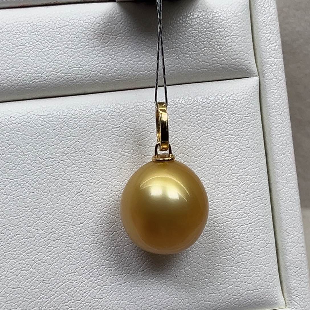 吊坠(不含链)海水珍珠18K金镶嵌14.5mm