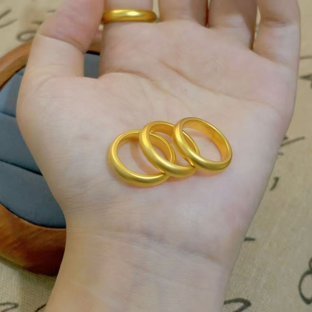 铜合金戒指 【卡4mm哑光素圈戒指】门店同款素圈情侣戒指
