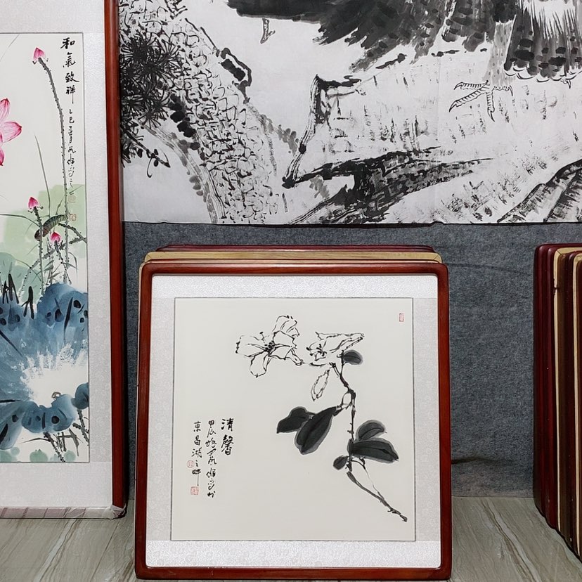 【闪购商品】国画书画作品带框65×65厘米