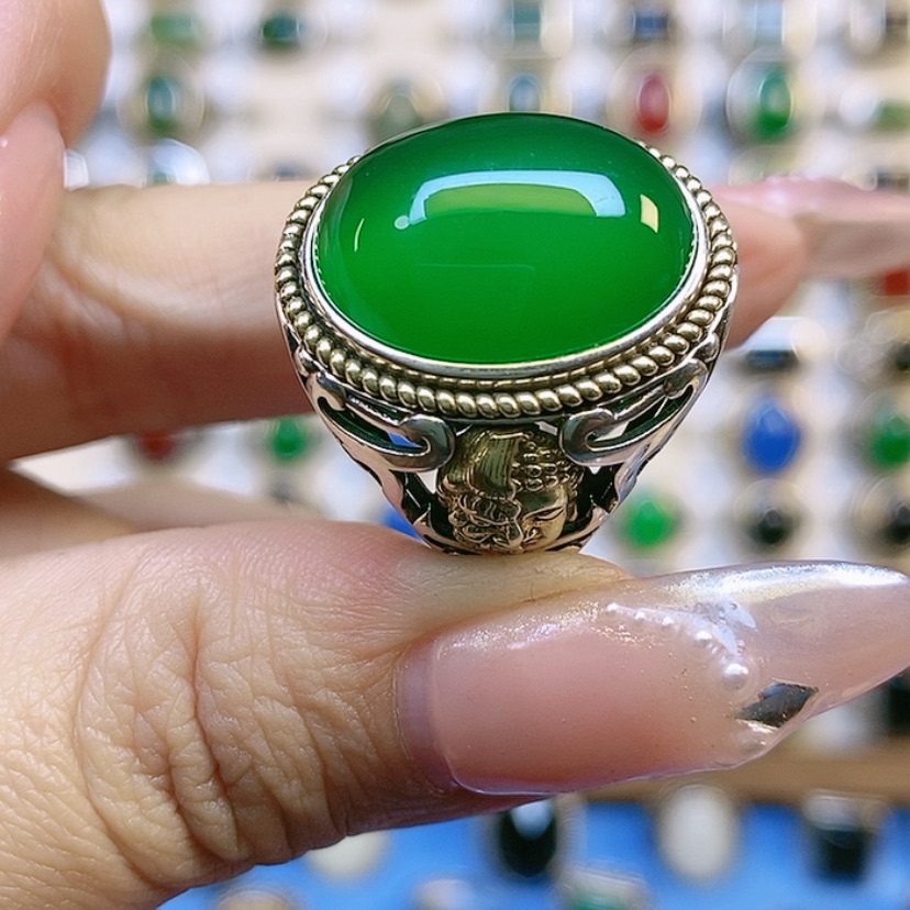 【闪购商品】玛瑙/玉髓戒指银S925镶嵌