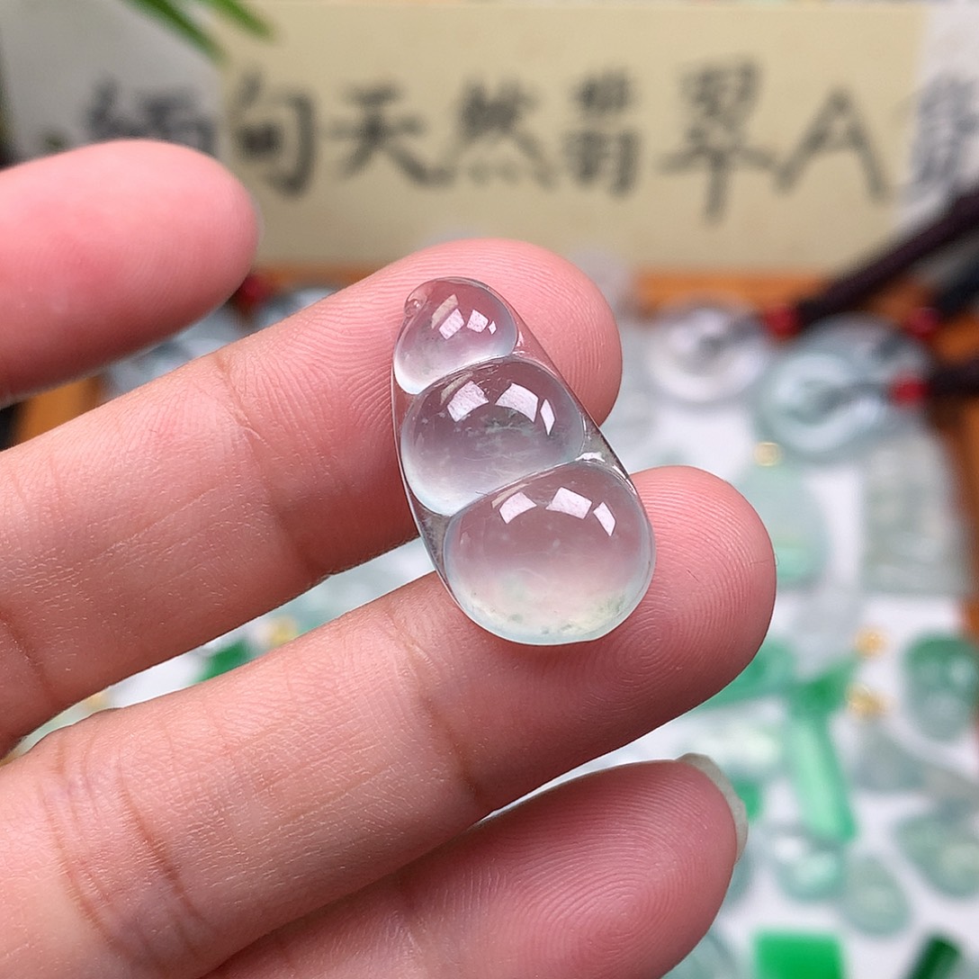 翡翠散珠缅甸天然A货翡翠冰种豆子