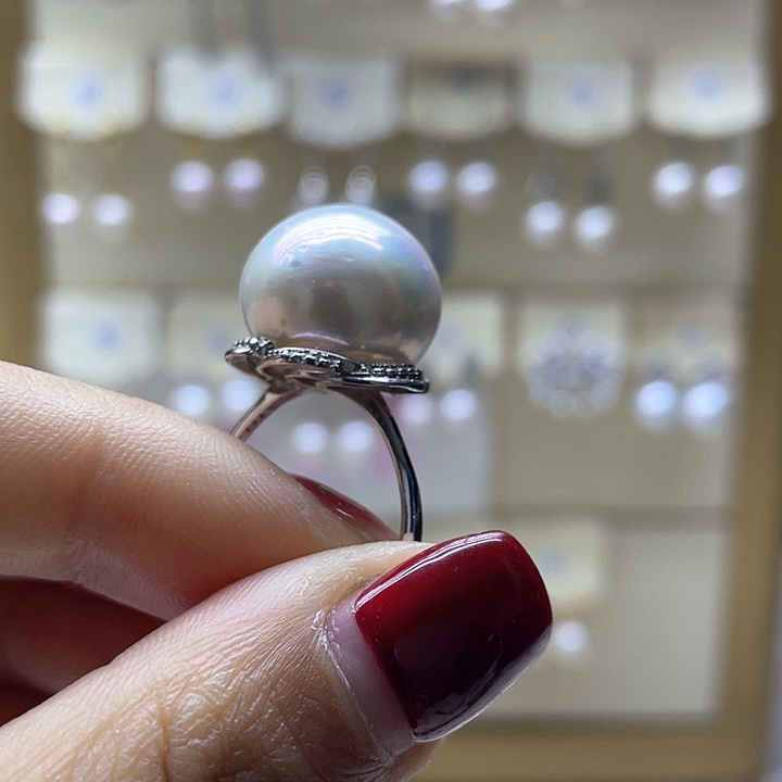 淡水珍珠戒指银S925镶嵌