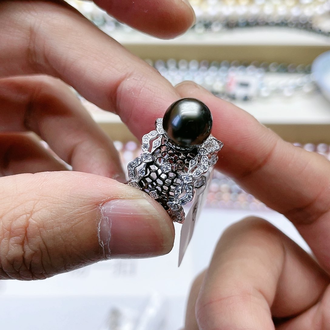 海水珍珠戒指银S925镶嵌