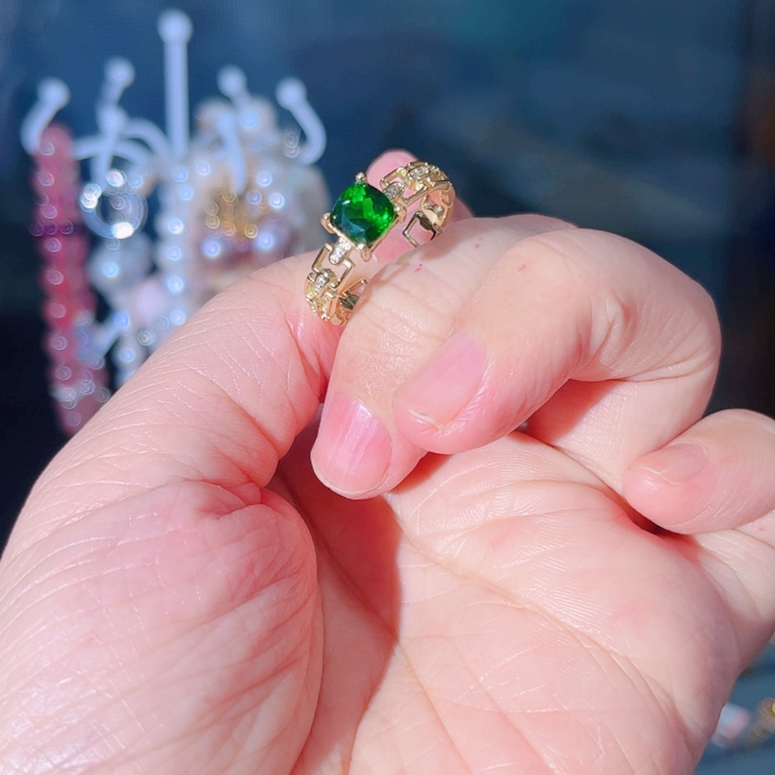 石榴石戒指银S925镶嵌