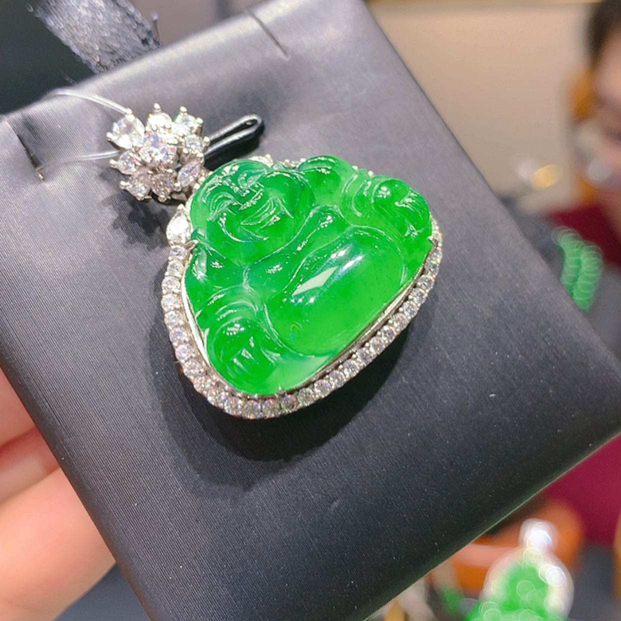 【闪购商品】翡翠颈饰银S925镶嵌8柒姐