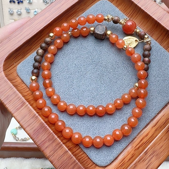 南红玛瑙手链合金手链