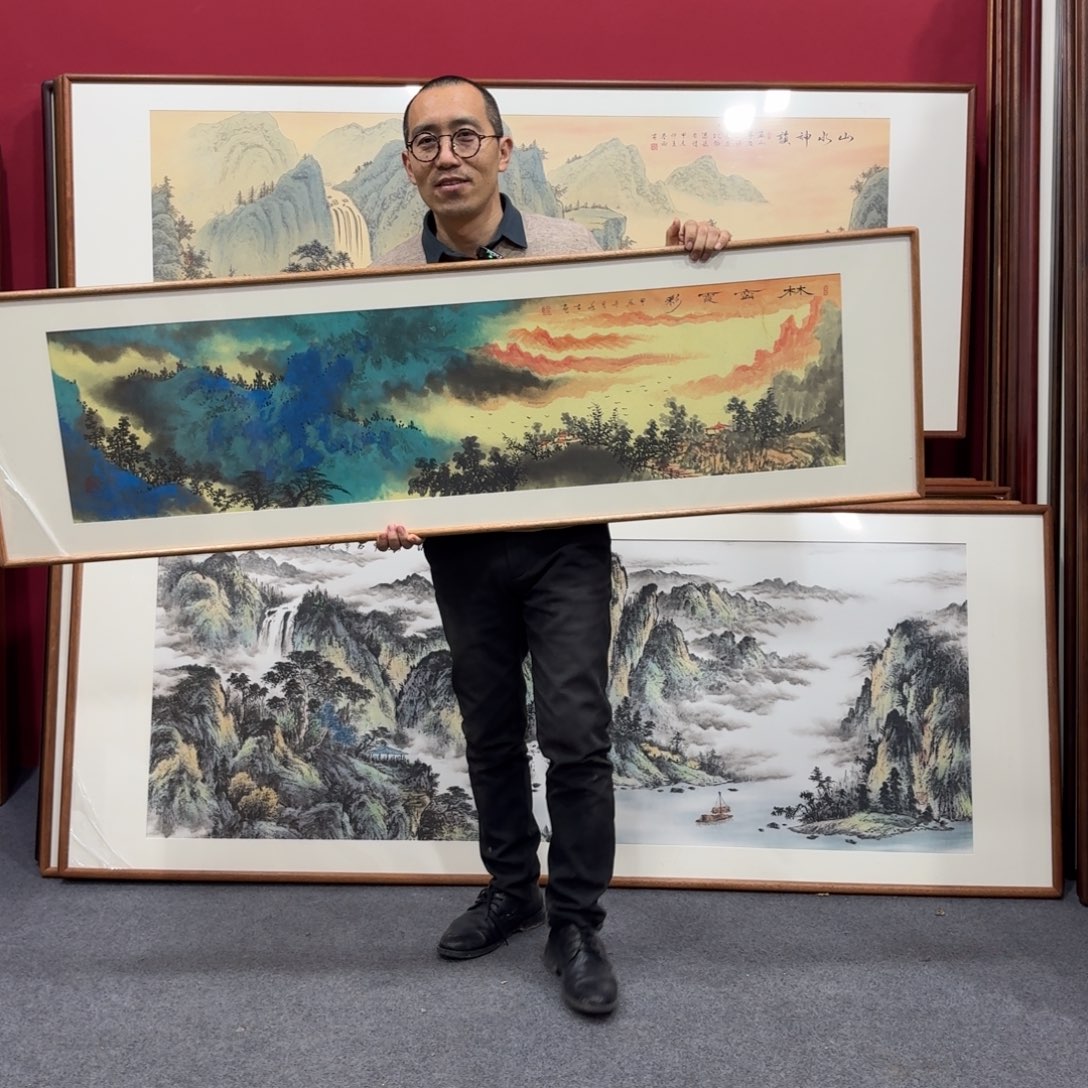 国画带框绘画160/45尺寸