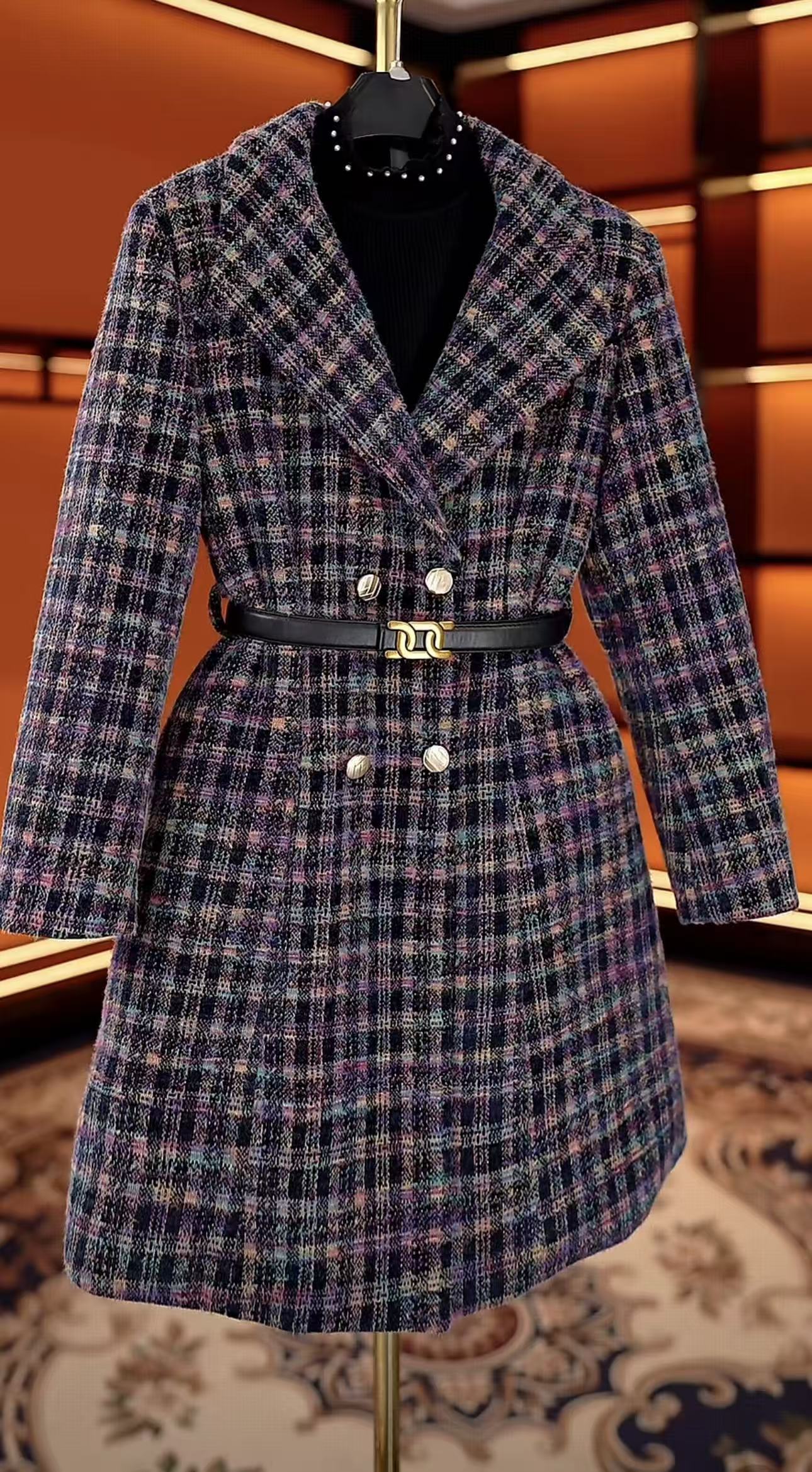 杭州高端羊毛加厚毛呢保暖羽绒服冬季新款