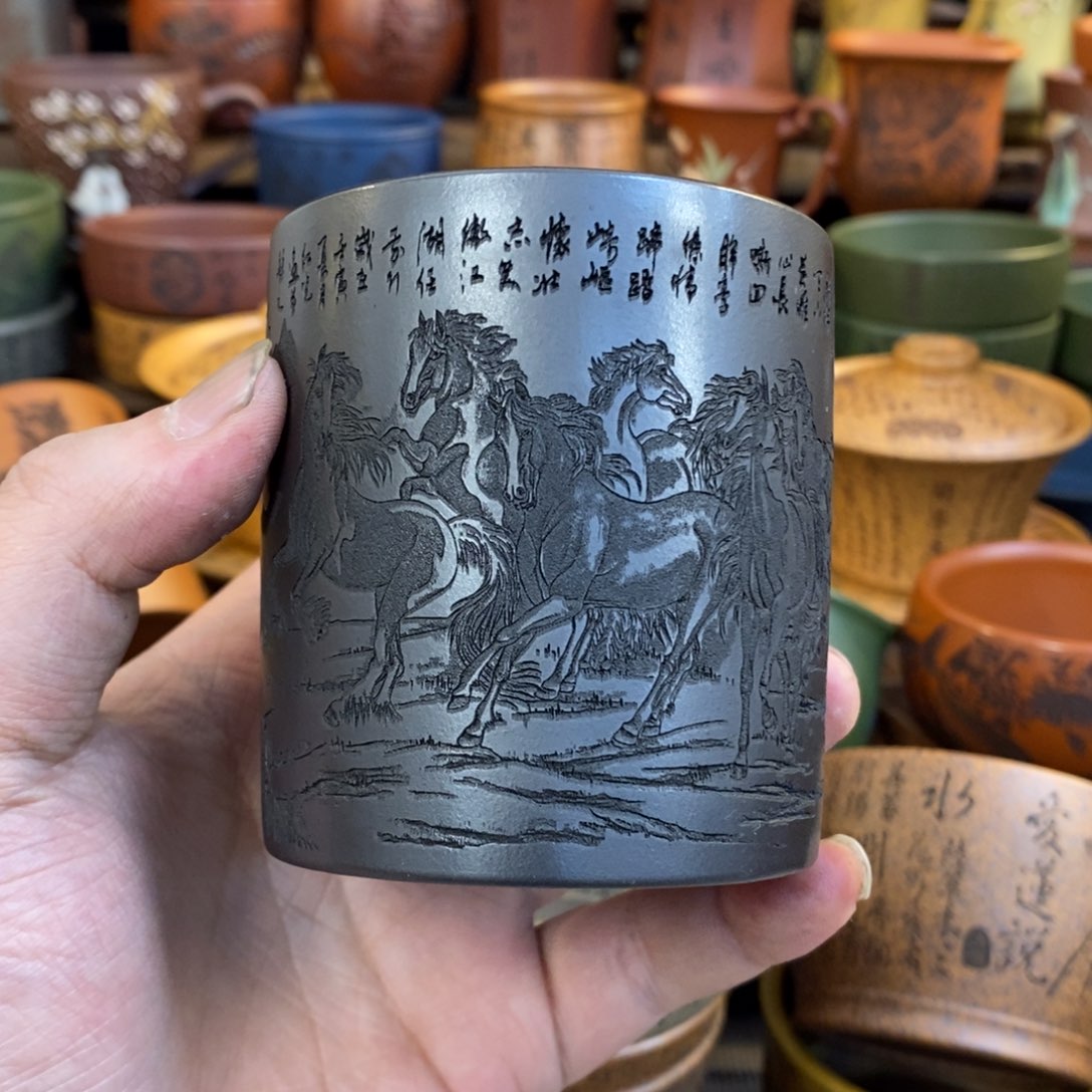 紫砂杯子宜兴全手工紫砂杯