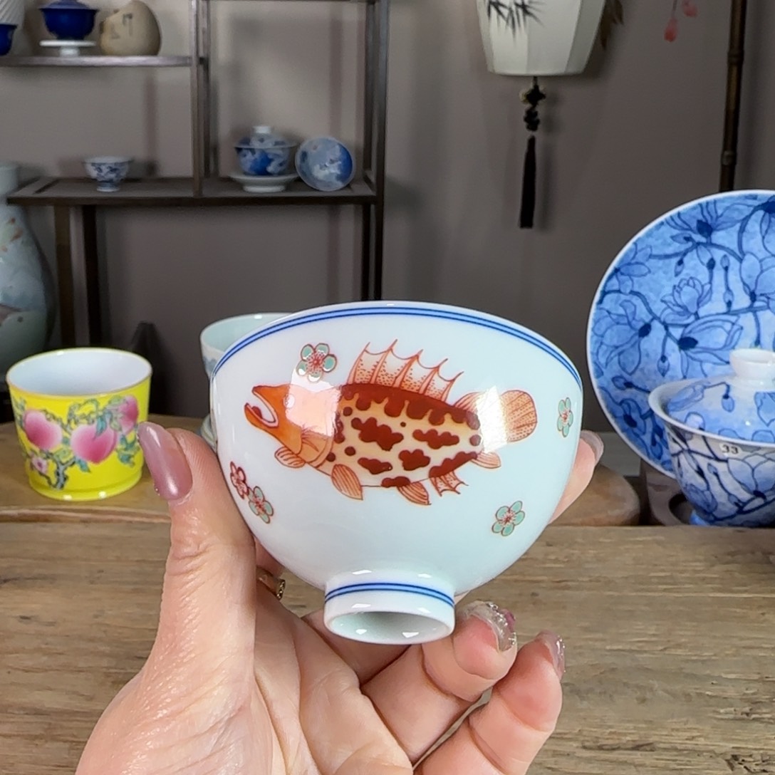 杯景德镇陶瓷柴烧多人