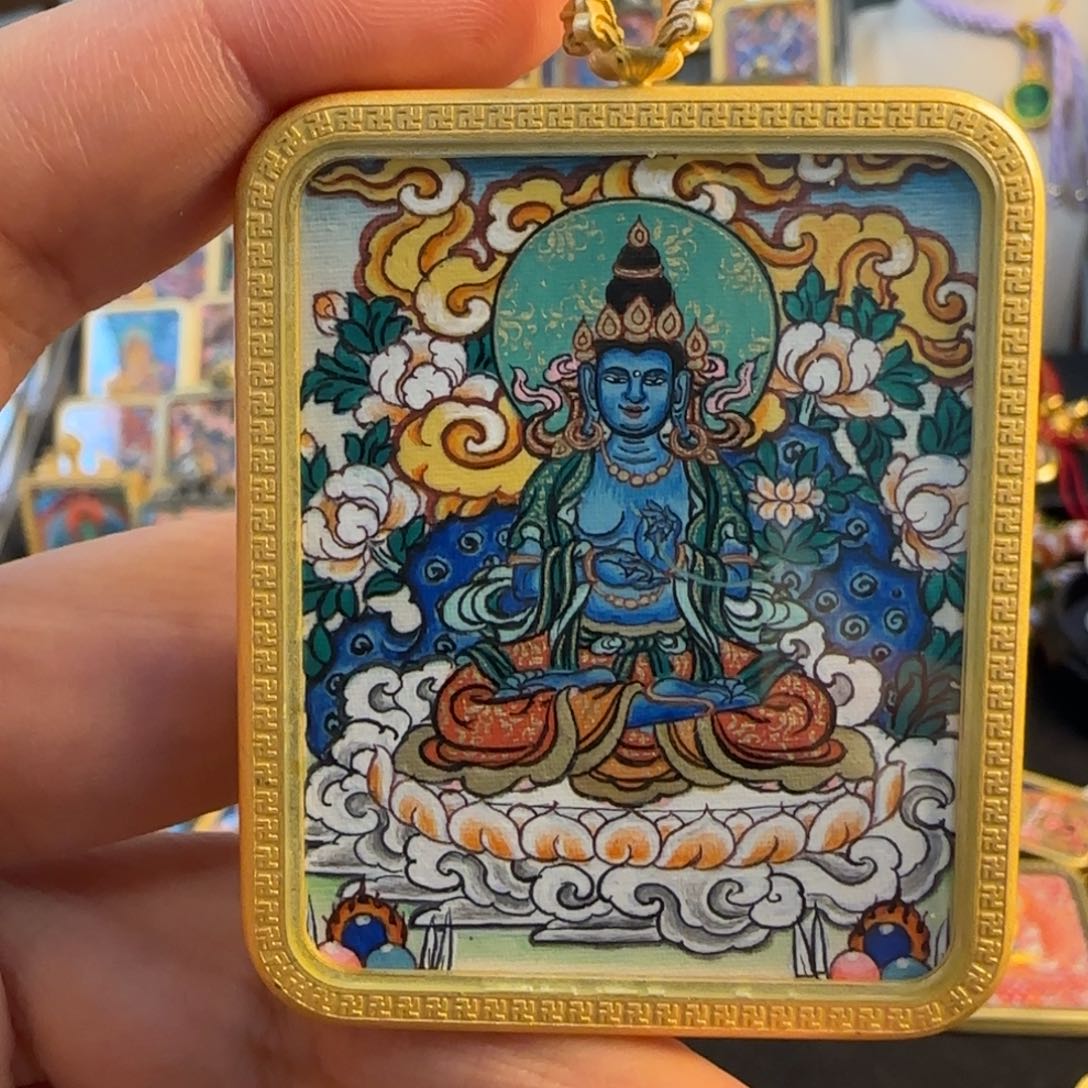 吊坠大势至热贡唐卡