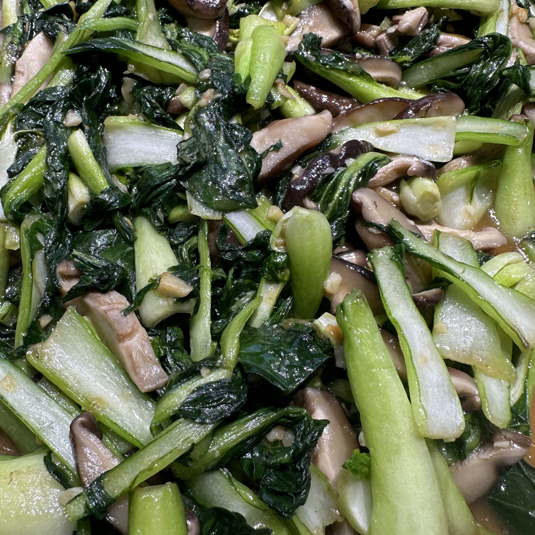 纯素新疆油菜炒香菇