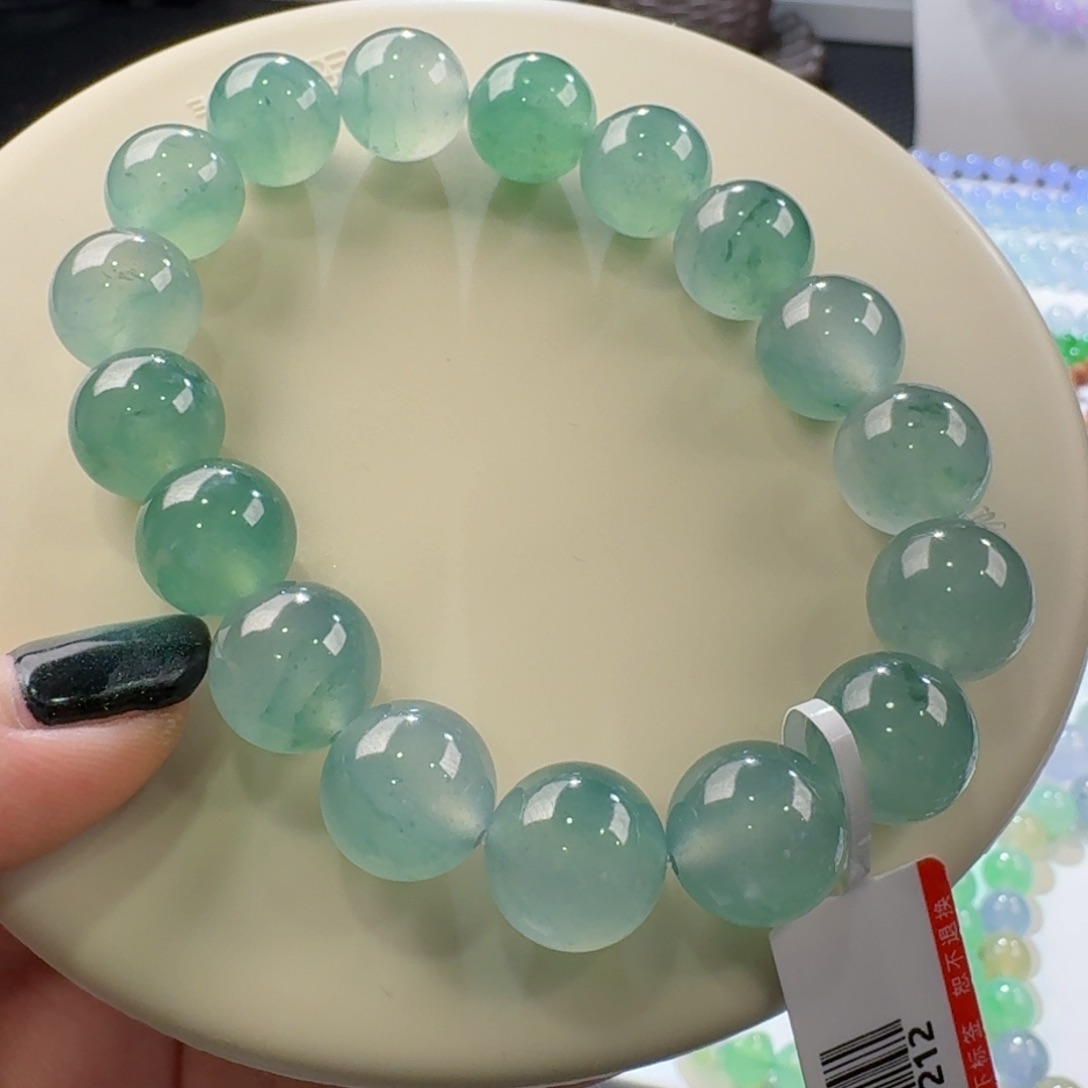 翡翠手链未镶嵌小*子高冰薄荷绿手串卡12.7 高货尾款