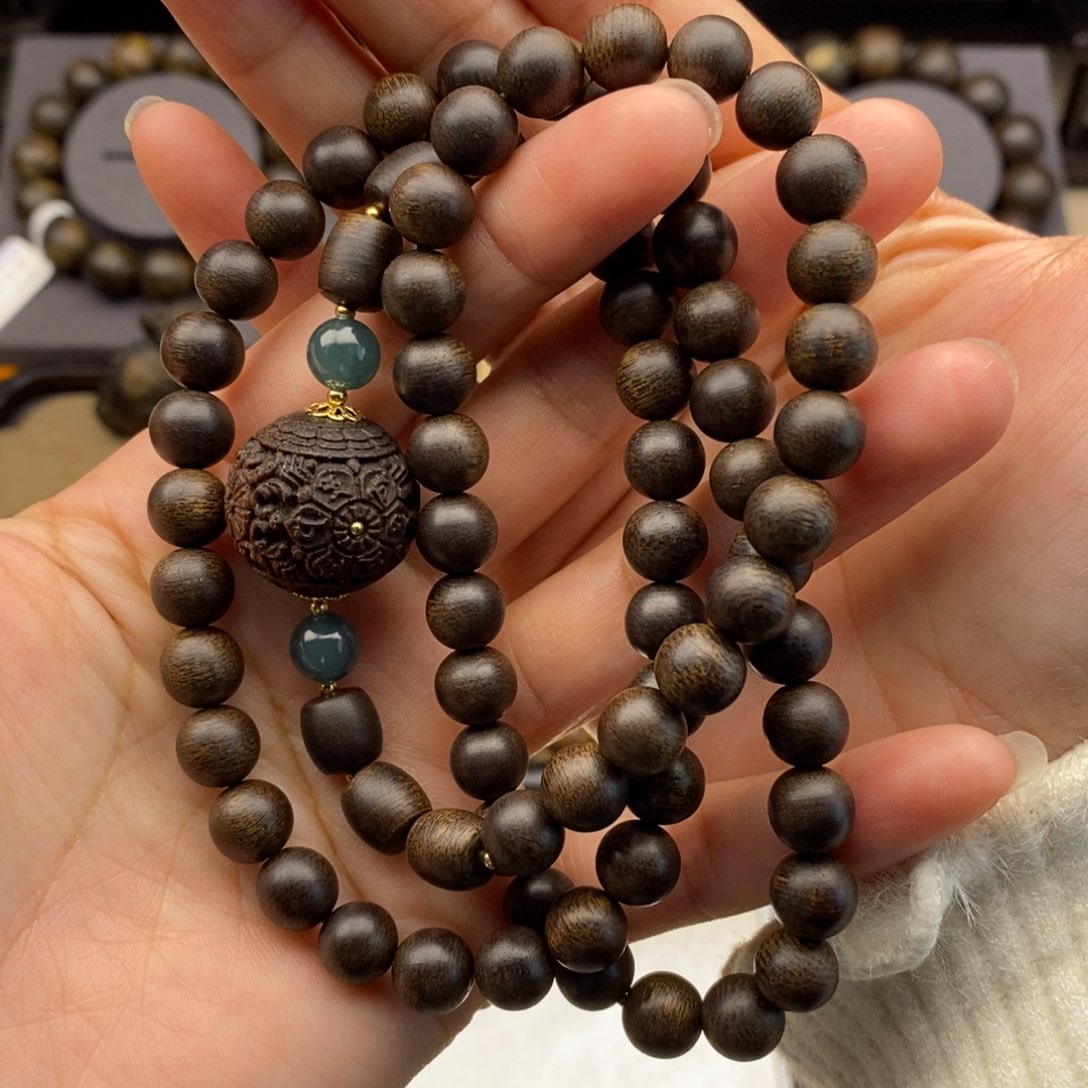 沉香手串用****6越南芽庄白棋0.8