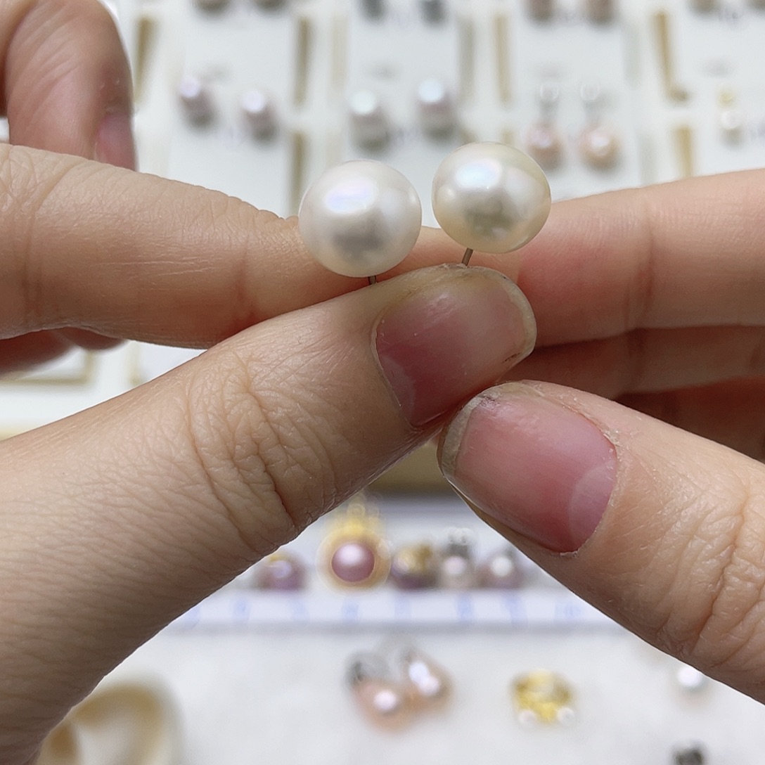 钟***礼耳饰淡水珍珠银S925镶嵌