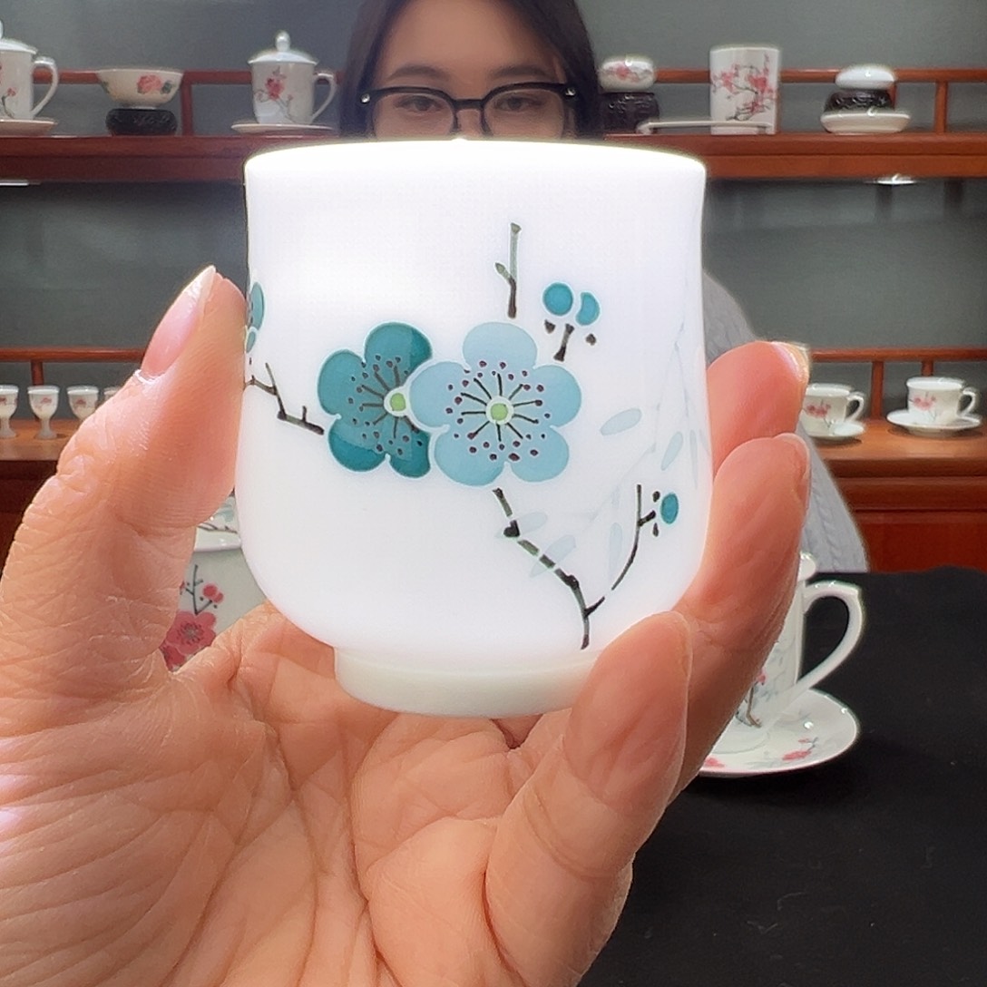 翠竹绿梅小福筒杯