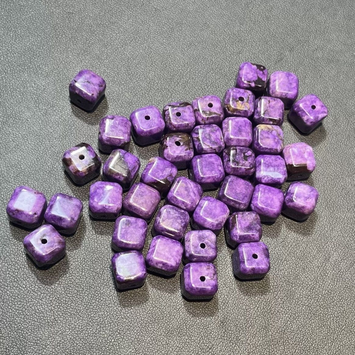 老坑老料皇家紫方糖单珠10m单颗