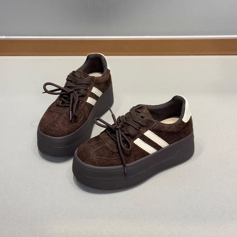 磨砂皮厚底德训鞋女鞋715227-61（6架2）