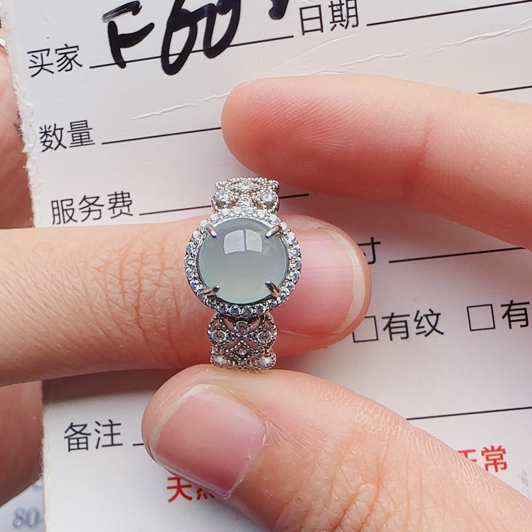 翡翠戒指银S925镶嵌246908753