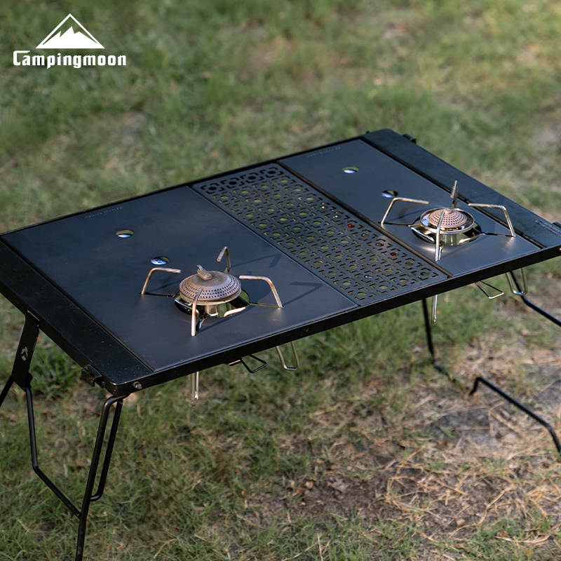 CAMPINGMOON柯曼 蜘蛛炉单元托板GT-25炉头茶几黑多用IGT炉具桌板