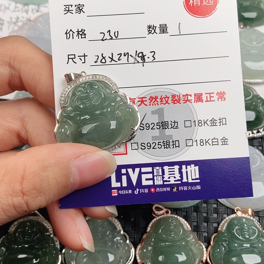 翡翠银S925镶嵌颈饰