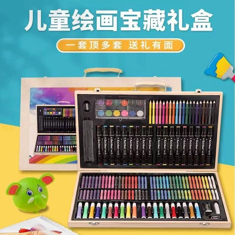 画笔套装水彩笔礼盒绘画用品办公蜡笔油画棒