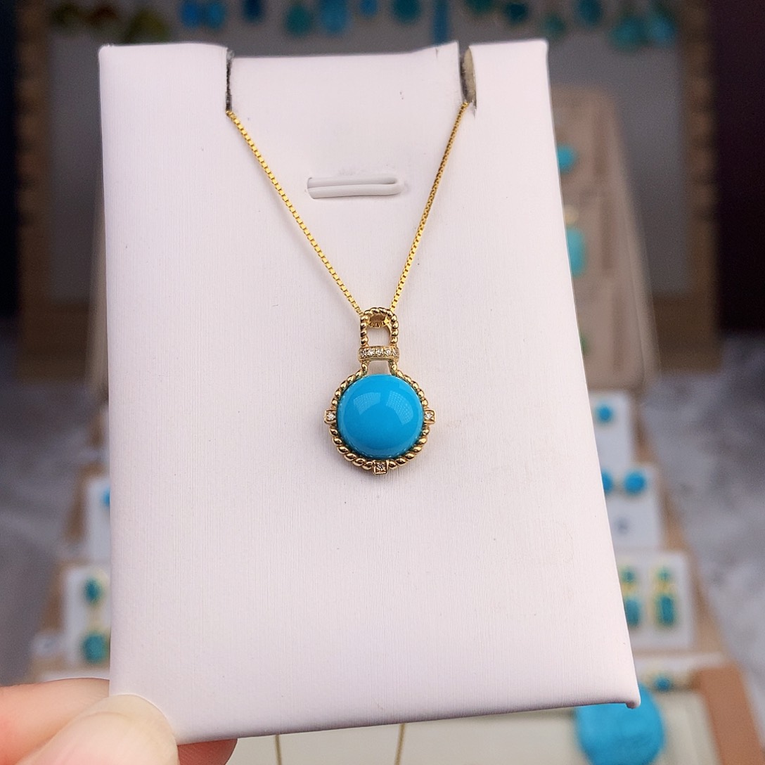 绿松石戒指18K金镶嵌