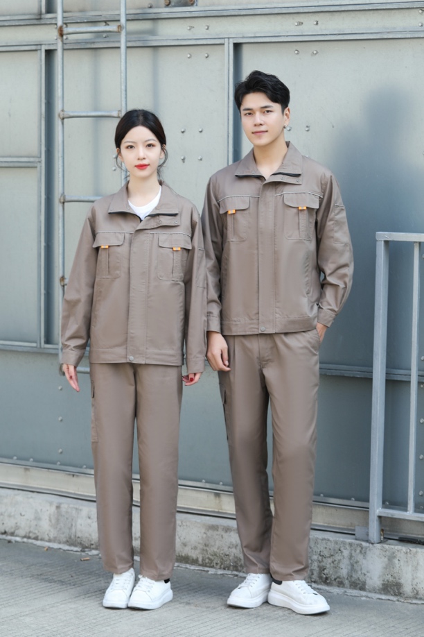 全棉彩条耐磨立领长袖春秋工装制服加厚电焊工汽修服装